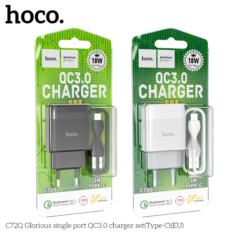 [SE51]Bộ sạc nhanh QC 3.0 18W Hoco c72Q Micro