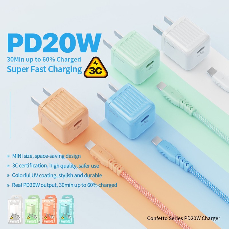 [SE120]Bộ Sạc CÁP (TYPE C TO LIGHTNING) Wekome WP-U129 (PD 20W + QC 3.0 18W)