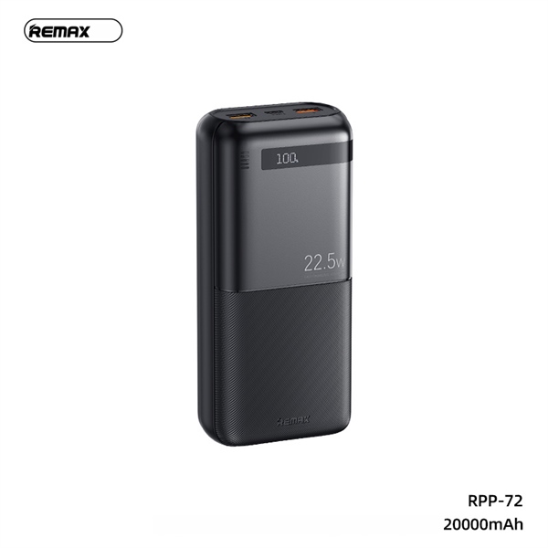 [SE245][REMAX RPP-72] Pin sạc dự phòng 20000mAh QC3.0+PD 22.5W HT % pin(480g)