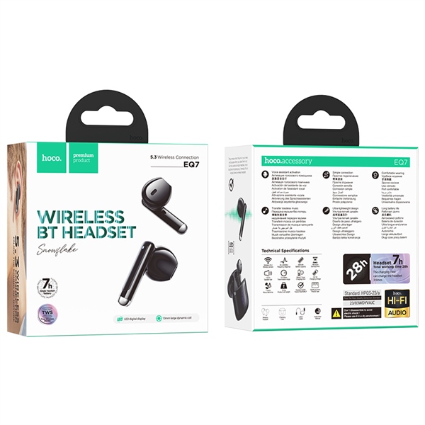 [SE223]HOCO EQ7 TAI NGHE BLUETOOTH TRUE WIRELESS V5.3 40MAH/300MAH LED