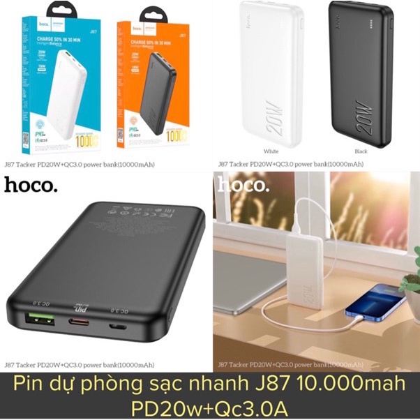 [SE170]Pin Sạc Dự Phòng Chính Hãng HOCO J87- 10.000mAh - Sạc Nhanh QC 3.0 - PD 20w