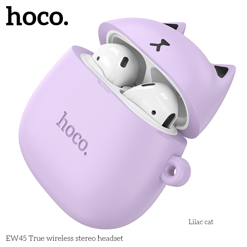 [SE172]Tai Nghe Bluetooth Hoco EW45 TWS Cute Cat Hình Mèo V5.3 Pin 4h Cực Hay
