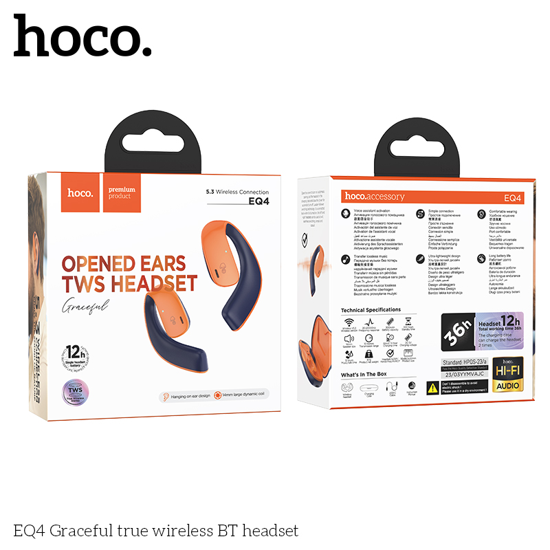 [SE262]Tai nghe Bluetooth True Wireless V5.3 Hoco EQ4 110mAh/500mAh