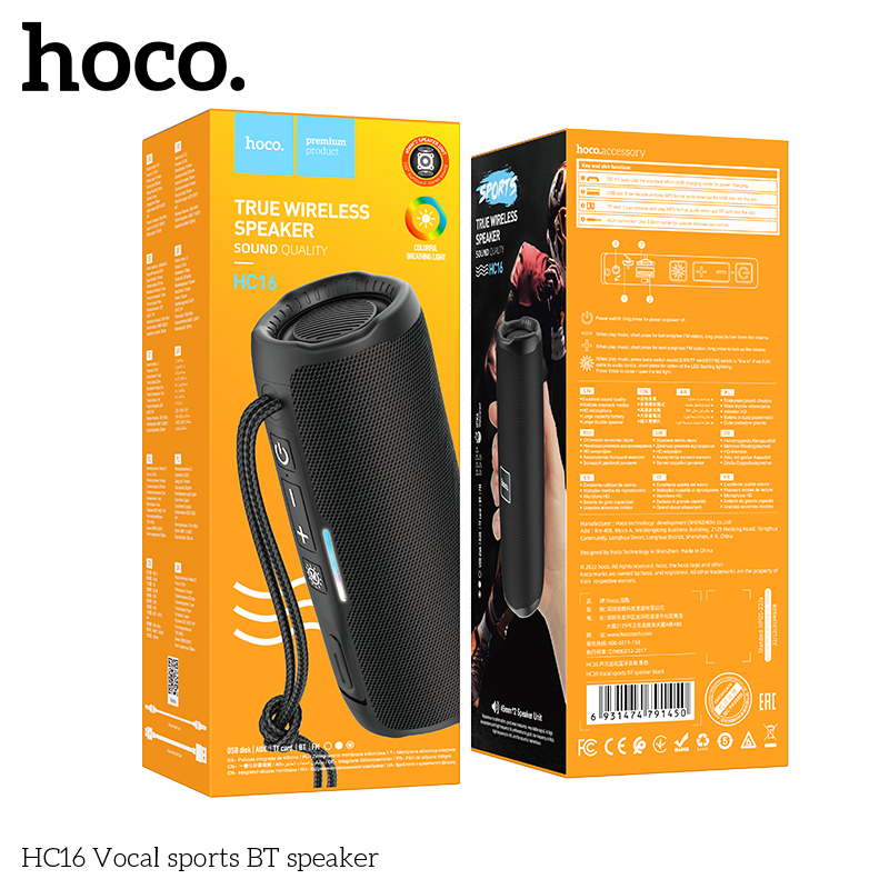 [SE170]Loa Bluetooth Hoco HC16, Hỗ Trợ Khe Cắm Thẻ Nhớ, USB, 4H Nghe Nhạc, Công Suất 10W, Âm Thanh Sống Động