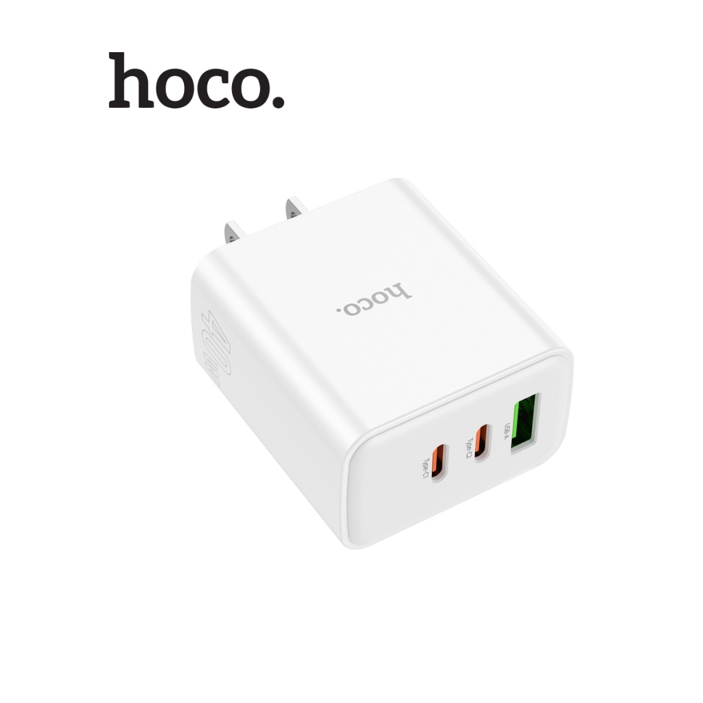 [SE99] Củ sạc nhanh Hoco C126 PD40W/QC3.0 2 cổng Type-C và 1 cổng USB, chất liệu PC + ABS chống cháy , chân dẹt
