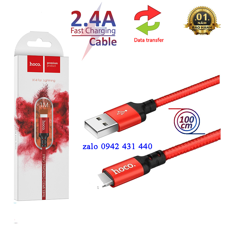 [SE24]Cáp sạc Iphone hoco x14 1m