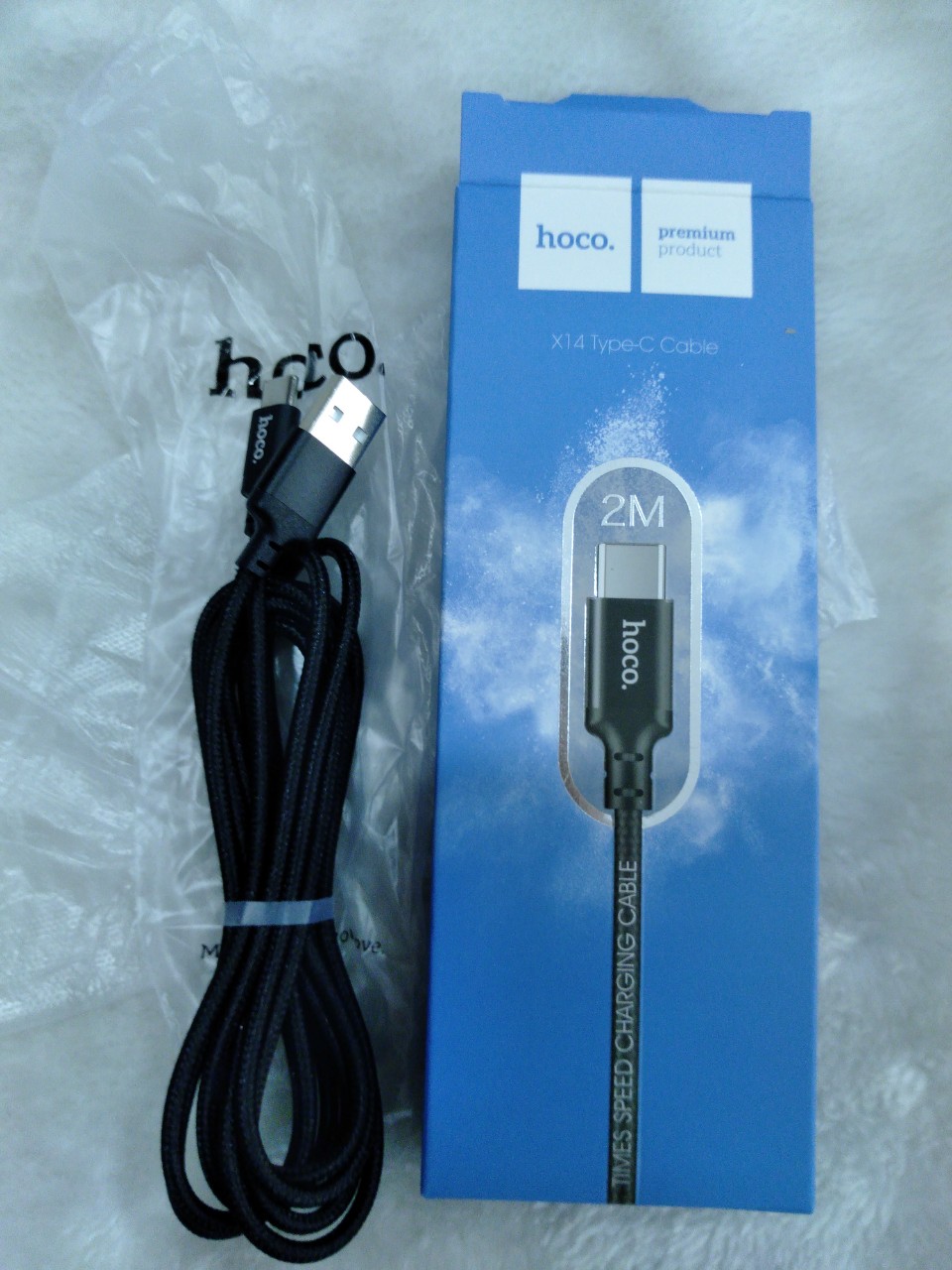[SE28]Cáp sạc Hoco X14 Type C 2m đỏ đen