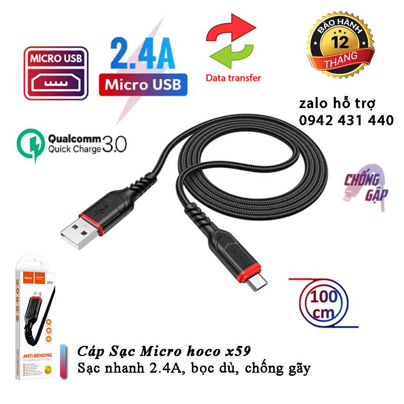 [se16.5]Cáp sạc Hoco x59 micro usb
