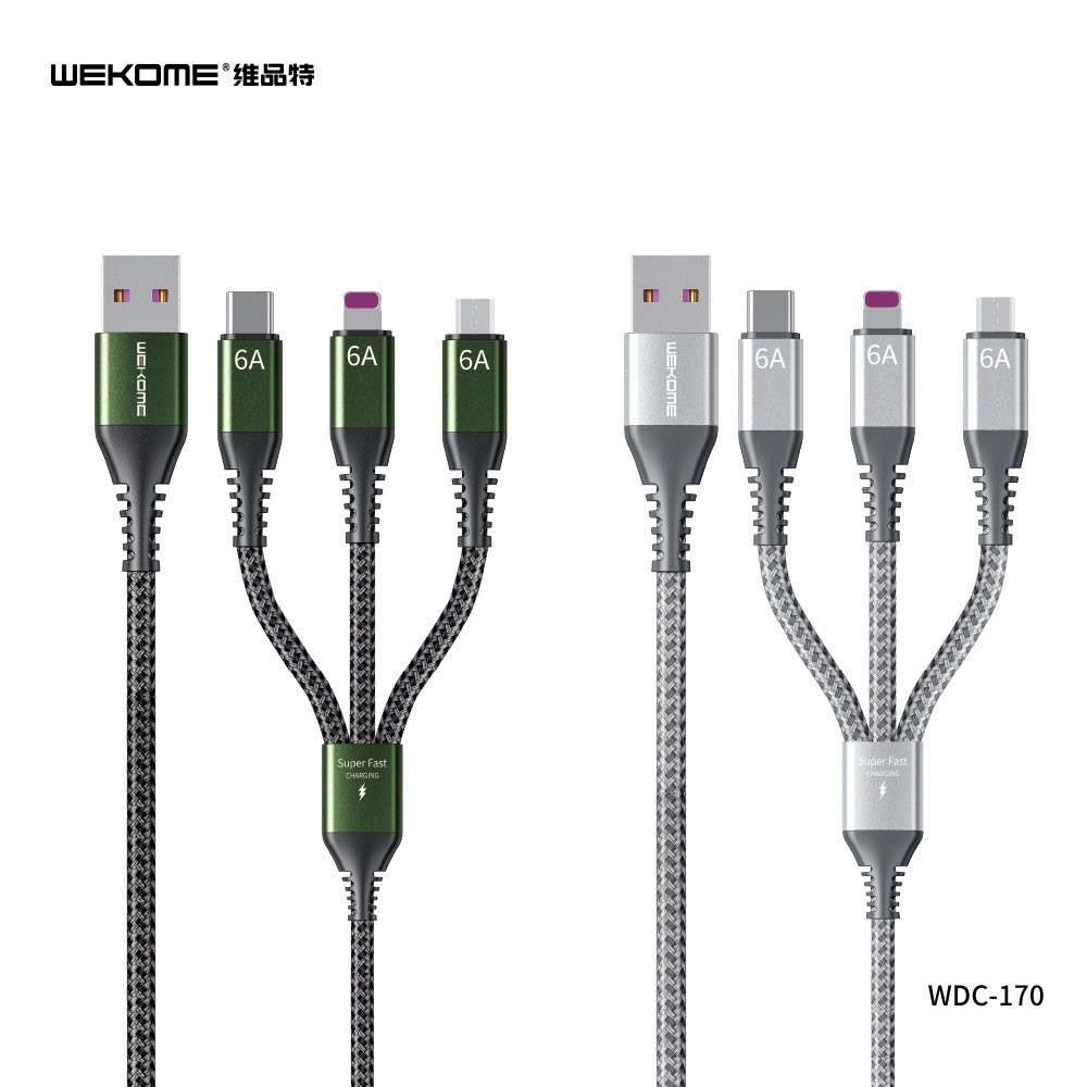 [SE39]Cáp sạc đa năng 6A 3in1 wekome WDC-170