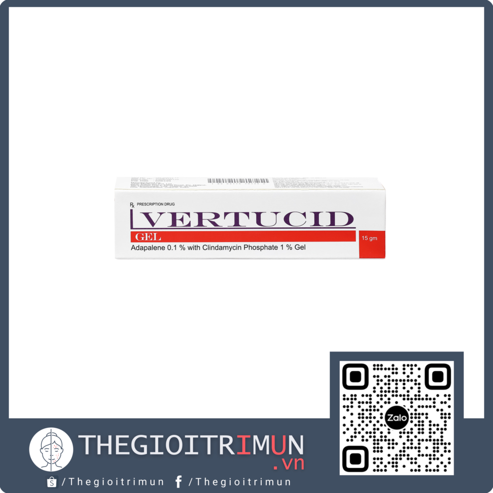 Vertucid Gel trị mụn trứng cá tuýp 15g