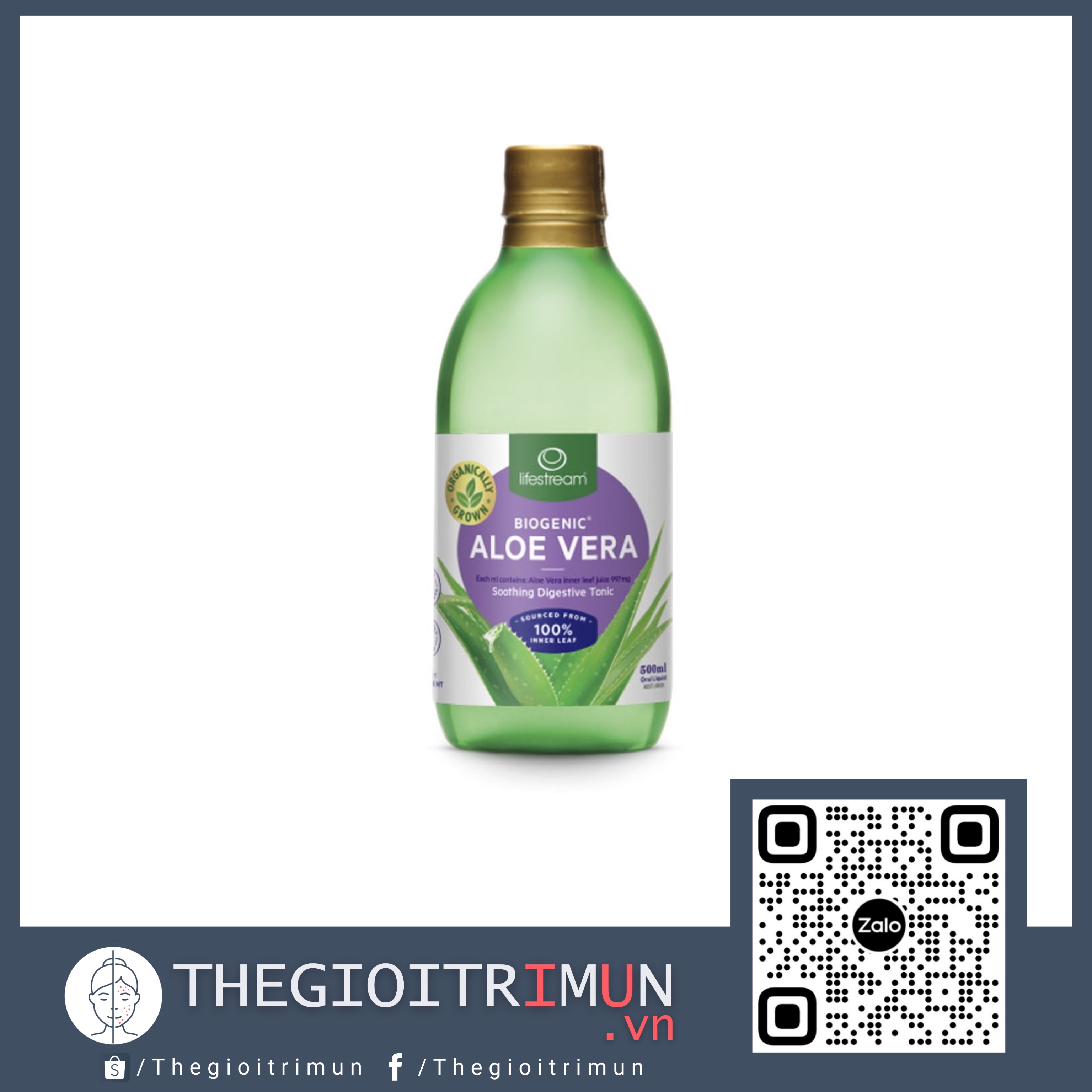 Nước ép nha đam Lifestream Biogenic Aloe Vera Juice 500ml