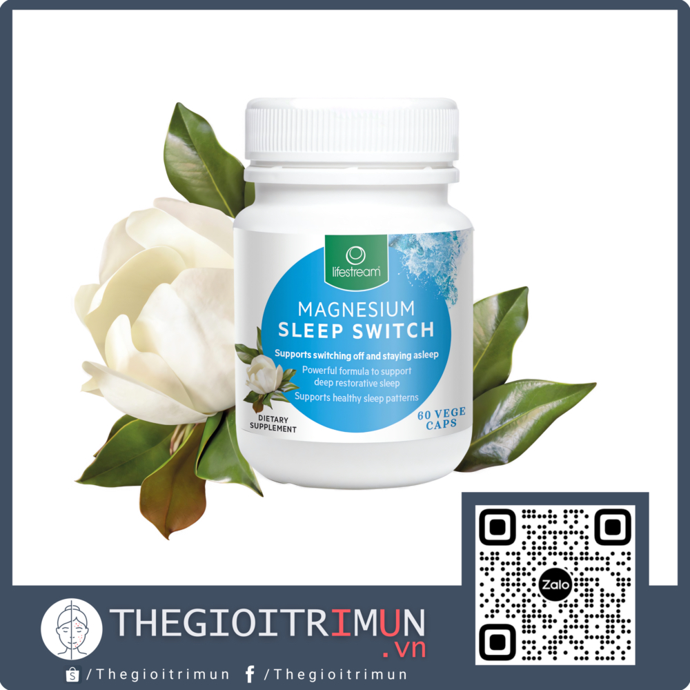 Viên uống ngủ ngon Lifestream Magnesium Sleep Switch (60 viên)