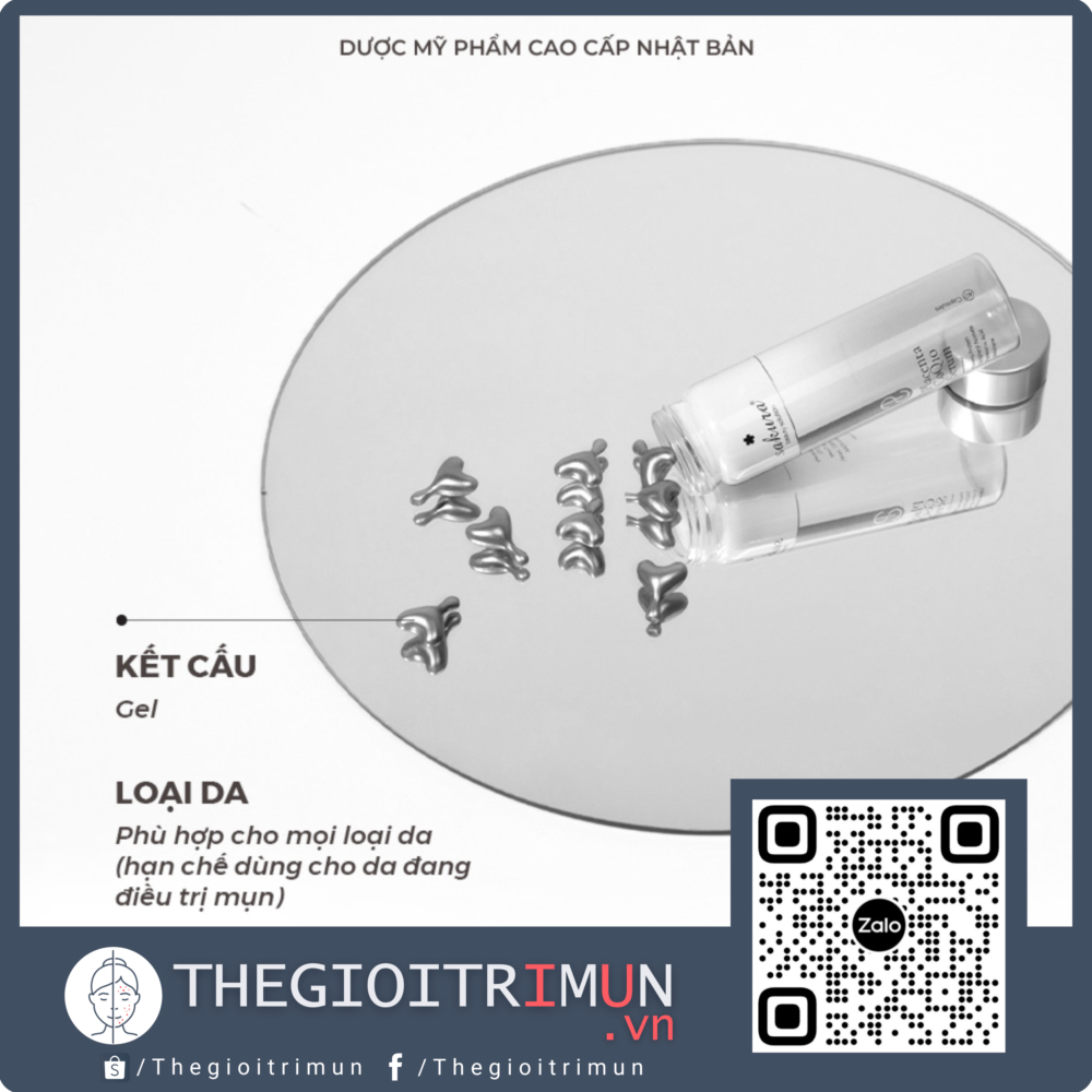 Sakura Placenta CoQ10 Serum - Serum dưỡng trắng, chống lão hóa & cấp ẩm từ Nhật Bản