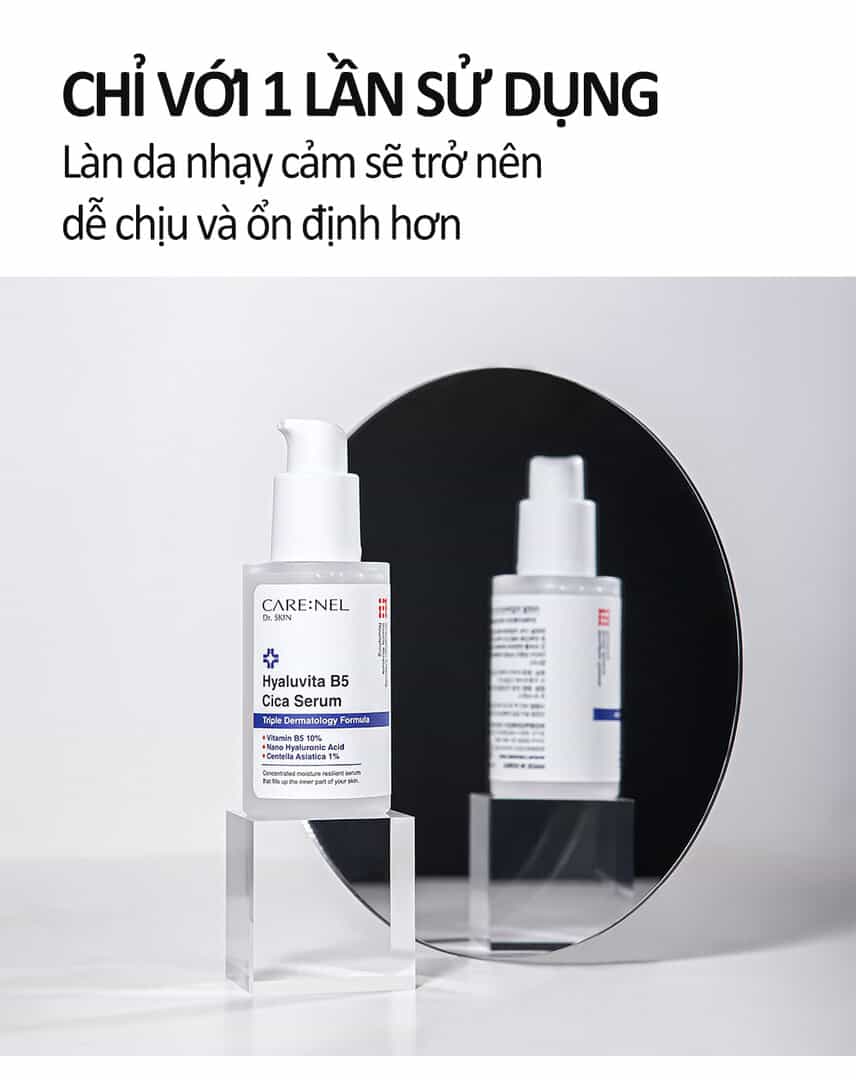 Tinh chất cô đặc mờ mụn và sẹo, siêu dưỡng ẩm, trắng hồng và làm dịu da Hyaluvita B5 Cica Serum