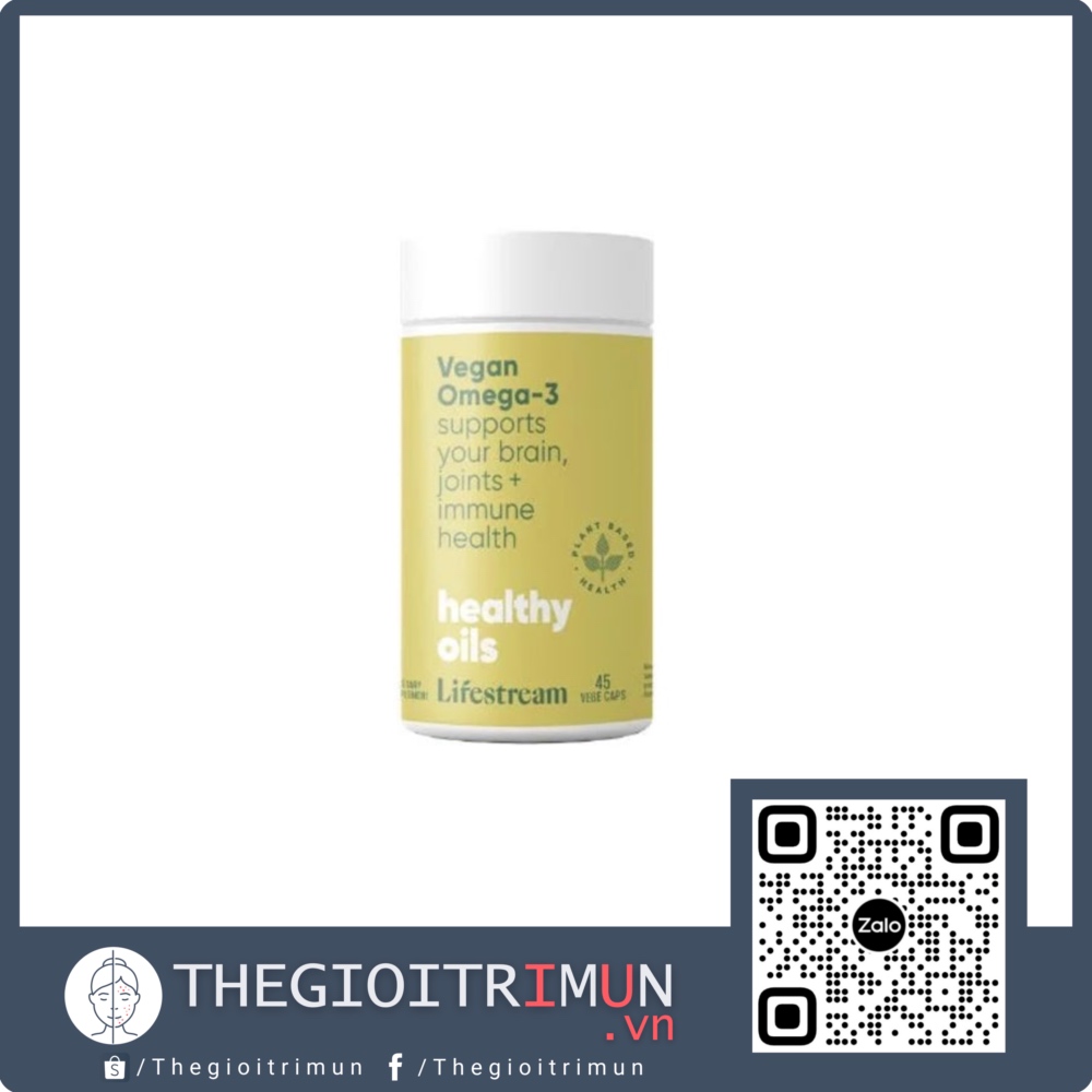 Viên uống omega 3 thuần chay từ Tảo Lifestream Vegan Omega-3 45 viên
