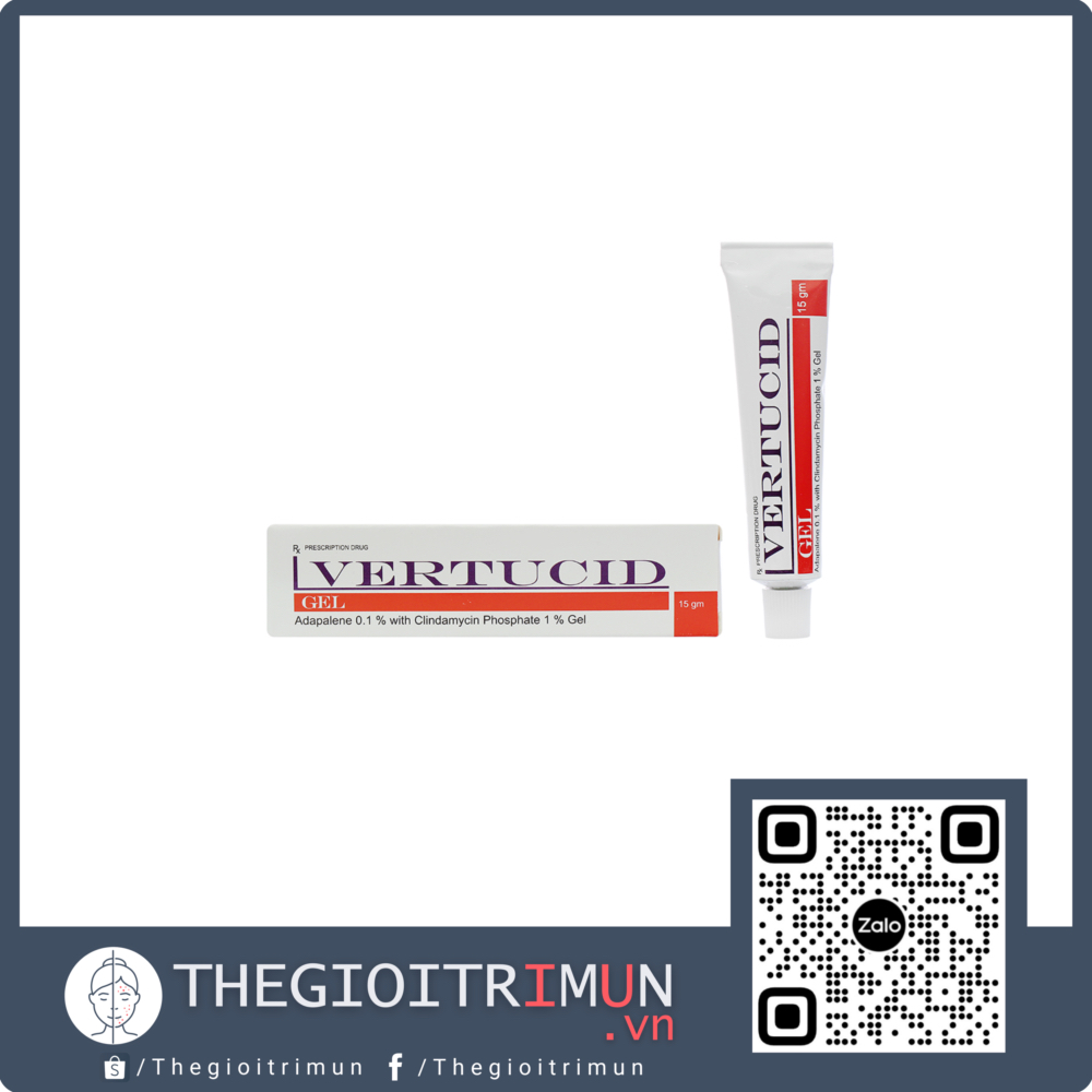 Vertucid Gel trị mụn trứng cá tuýp 15g