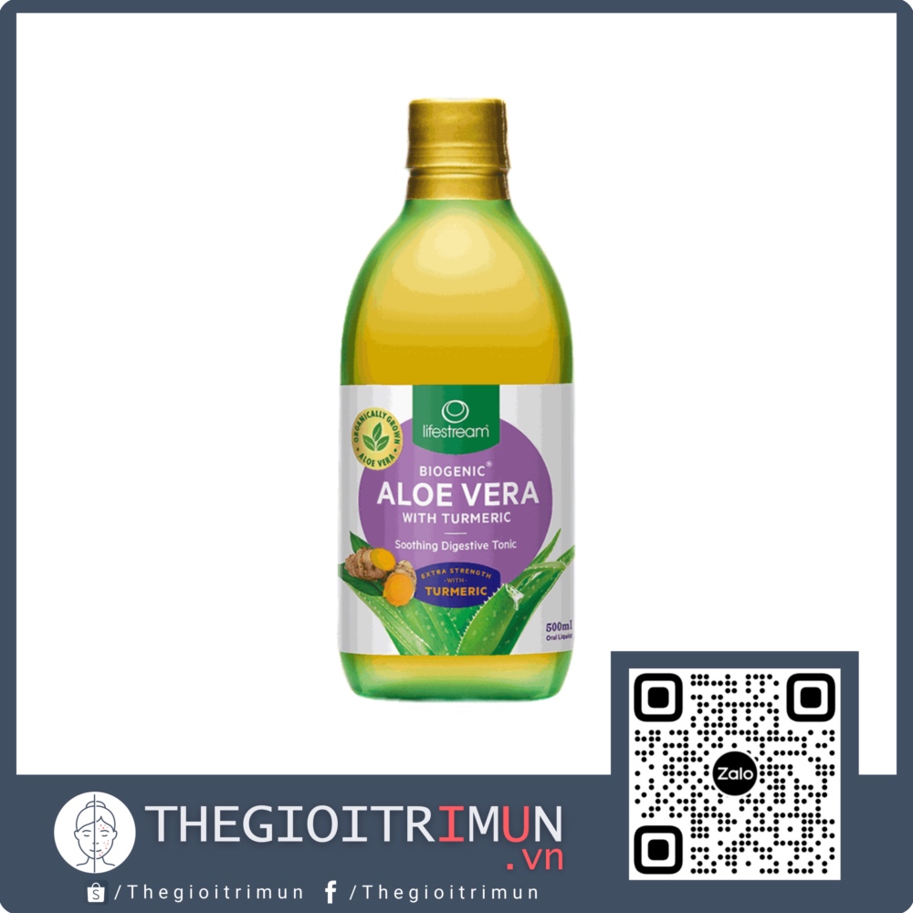 Nước ép hỗ trợ tiêu hóa Lifestream Biogenic Aloe Vera with Turmeric 500ml