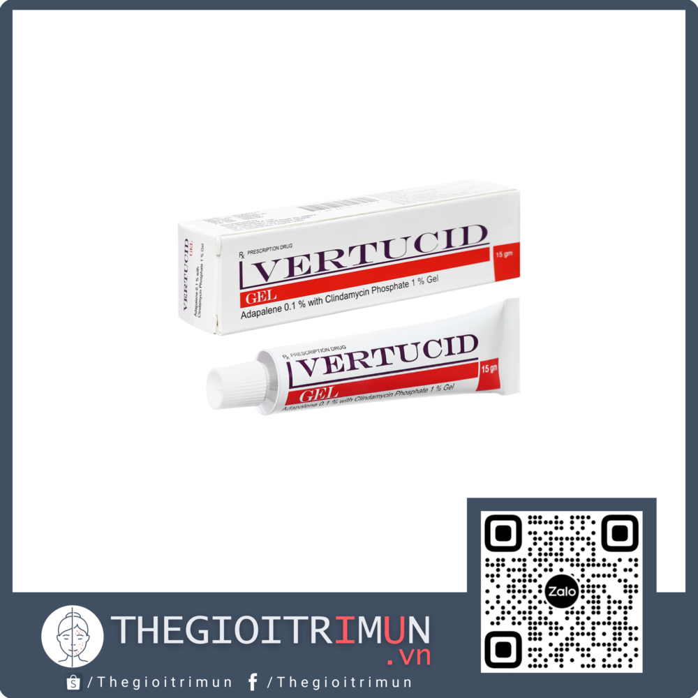 Vertucid Gel trị mụn trứng cá tuýp 15g