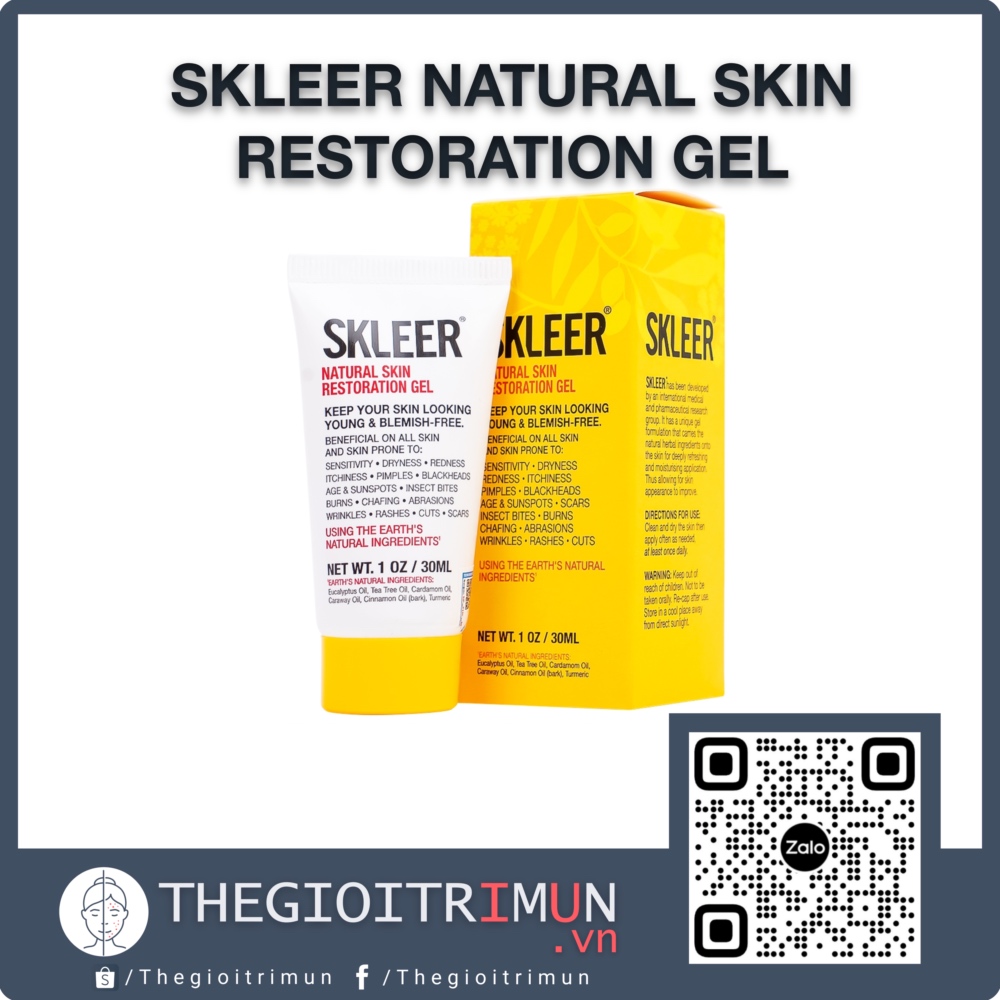 Gel Skleer Natural Skin Restoration giảm viêm, dưỡng ẩm và phục hồi da (30ml)
