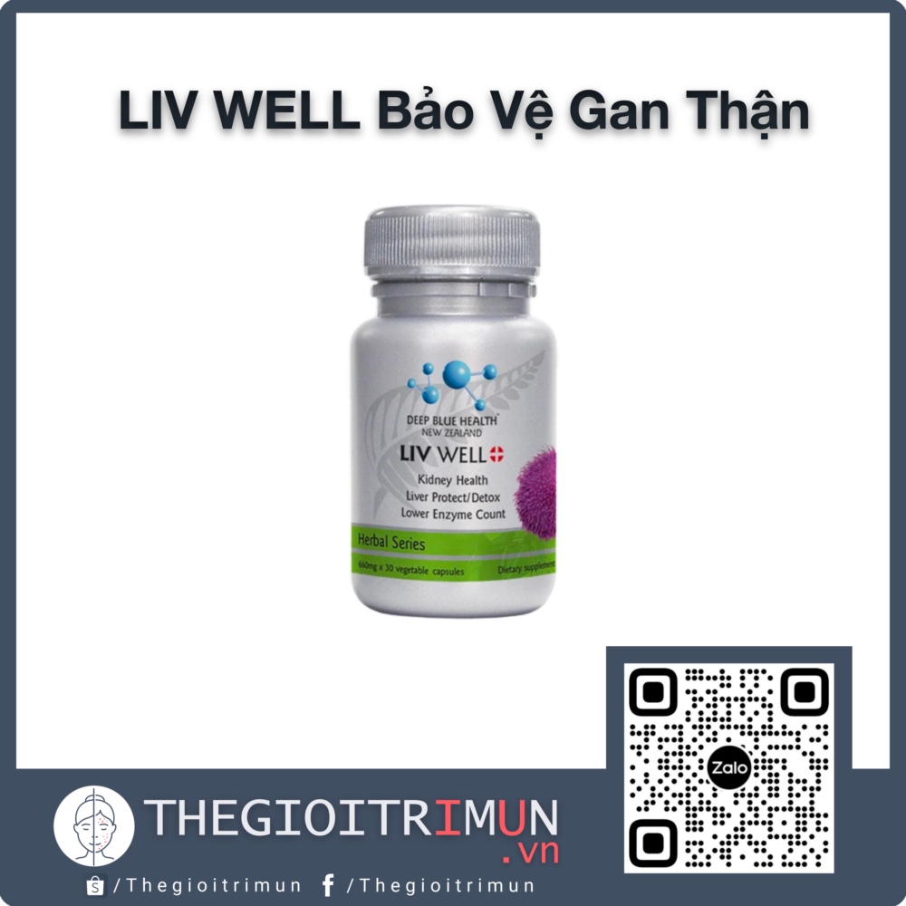 Viên Uống Giải Độc Gan Liv Well Deep Blue Health 660mg (30 Viên)