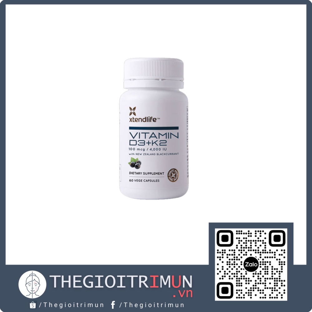Viên uống bổ sung Vitamin D3 + K2 Xtend-Life 60 viên