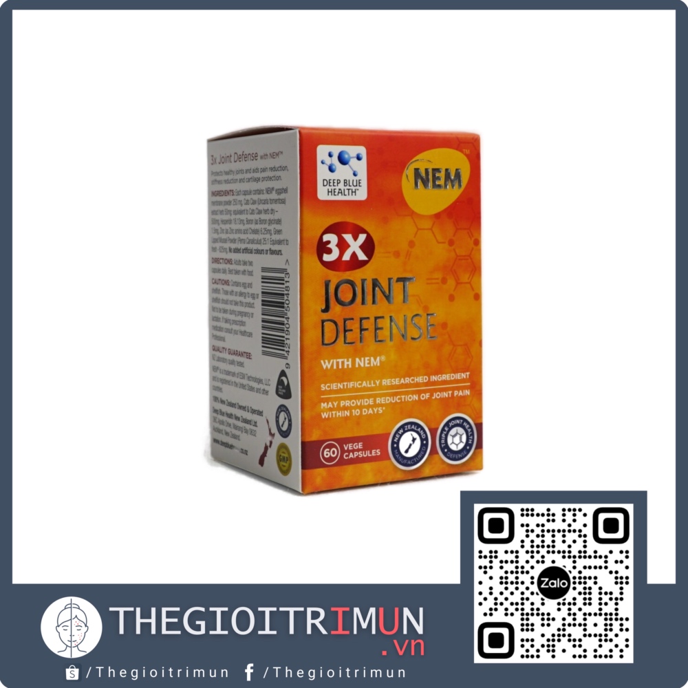 Viên uống bổ khớp, trị đau nhức xương khớp Deep Blue Health 3x Joint Defense with NEM (60 viên)