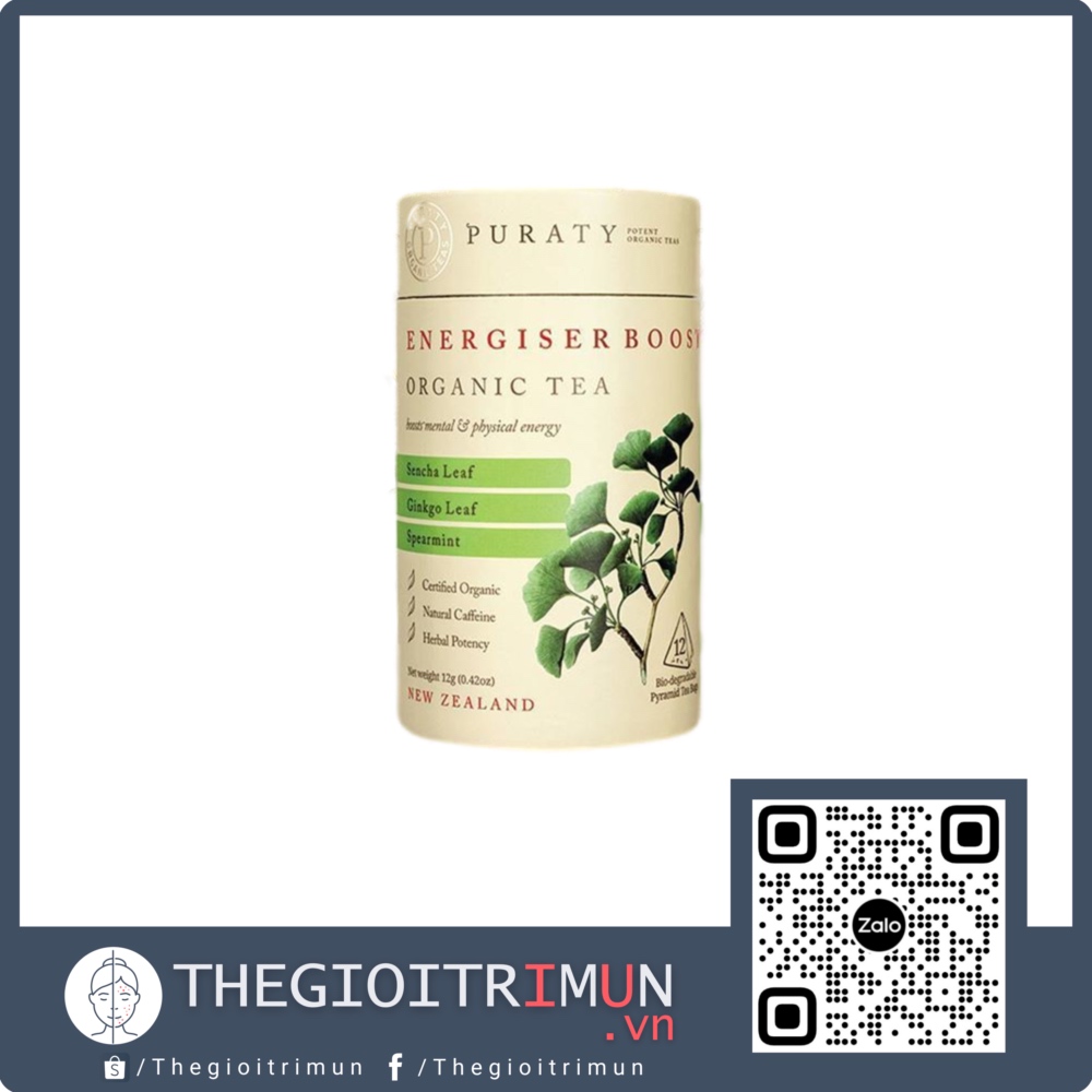 Trà hữu cơ tăng năng lượng Energiser Boost Organic Tea 12g – Puraty NZ