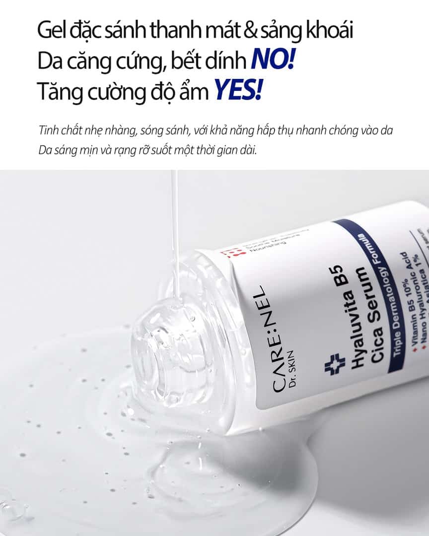 Tinh chất cô đặc mờ mụn và sẹo, siêu dưỡng ẩm, trắng hồng và làm dịu da Hyaluvita B5 Cica Serum