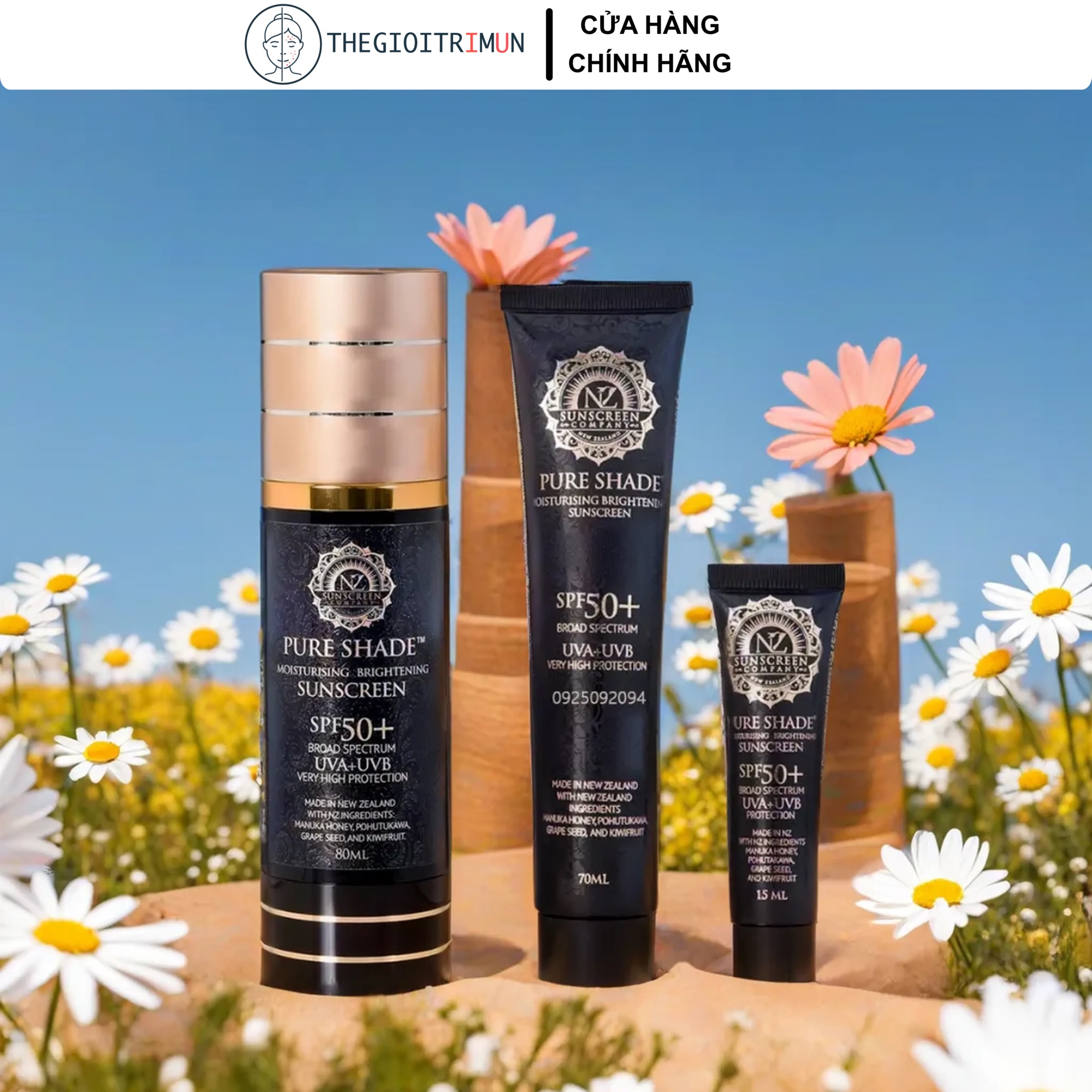 Kem chống nắng 4 in 1 Pure Shade SPF 50+ Moisturising & Sunscreen 80ml