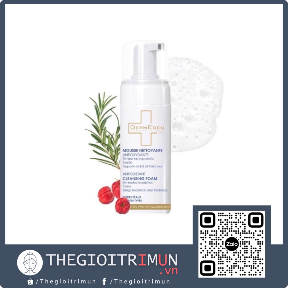 Sữa rửa mặt chống lão hoá dạng bọt DermEden AntiOxydante Cleansing Foam (150ml)