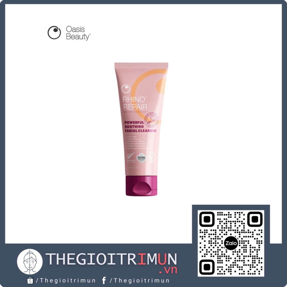 Sữa rửa mặt dưỡng ẩm và phục hồi da Rhino Repair Powerful Soothing Facial Cleanser 150ml