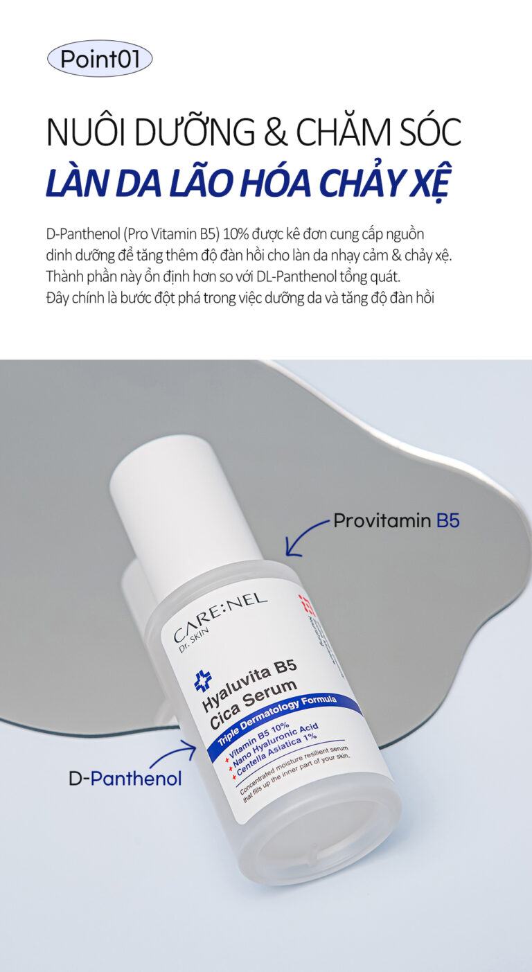Tinh chất cô đặc mờ mụn và sẹo, siêu dưỡng ẩm, trắng hồng và làm dịu da Hyaluvita B5 Cica Serum