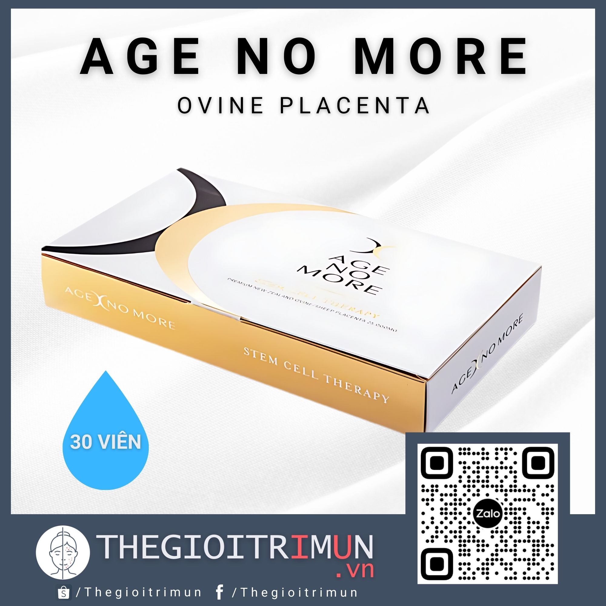 Viên Nhau Thai Cừu Age No More Ovine Placenta 60 viên