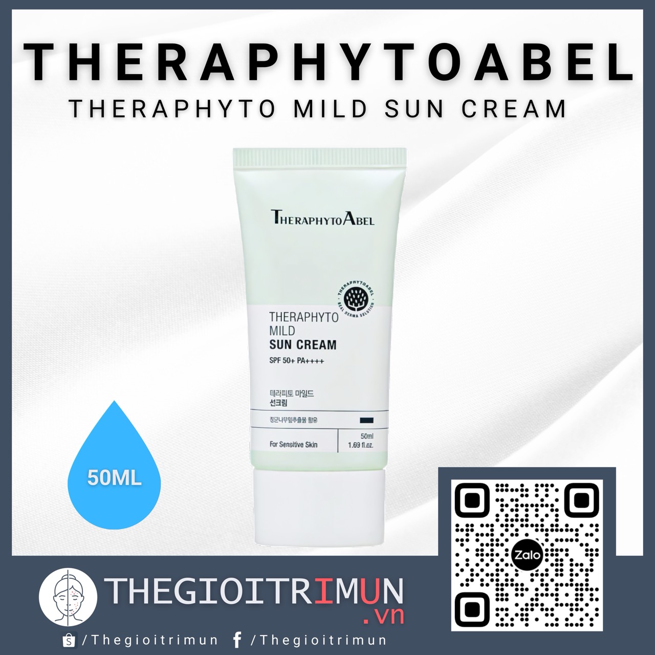 Kem chống nắng dưỡng ẩm làm dịu và bảo vệ làn da Theraphyto Mild Sun Cream
