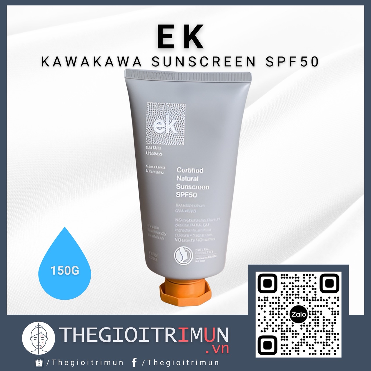 Kem chống nắng hữu cơ EK Kawakawa Sunscreen SPF50 150g