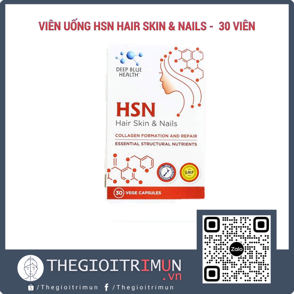 Viên uống giảm mụn, dưỡng móng tóc HSN – Deep Blue Health (30 viên)