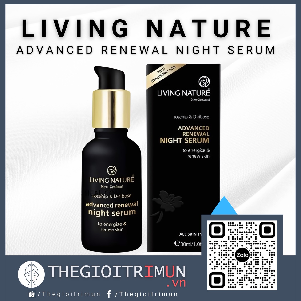 Serum dưỡng da ban đêm Living Nature Advanced Renewal Night Serum 30ml