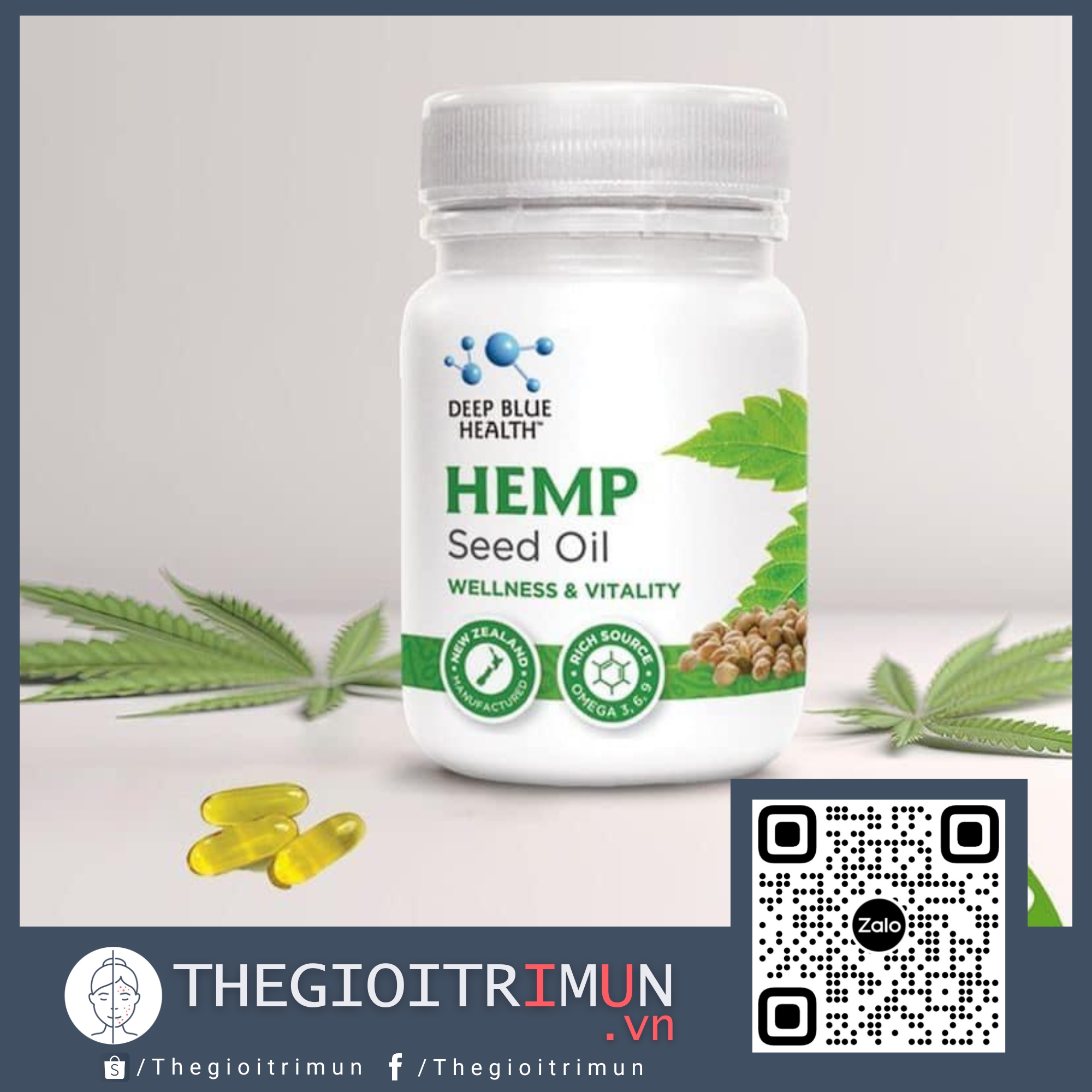 Viên Tinh Dầu Hạt Gai Dầu Deep Blue Health Hemp Seed Oil (30 viên/ 60 viên)