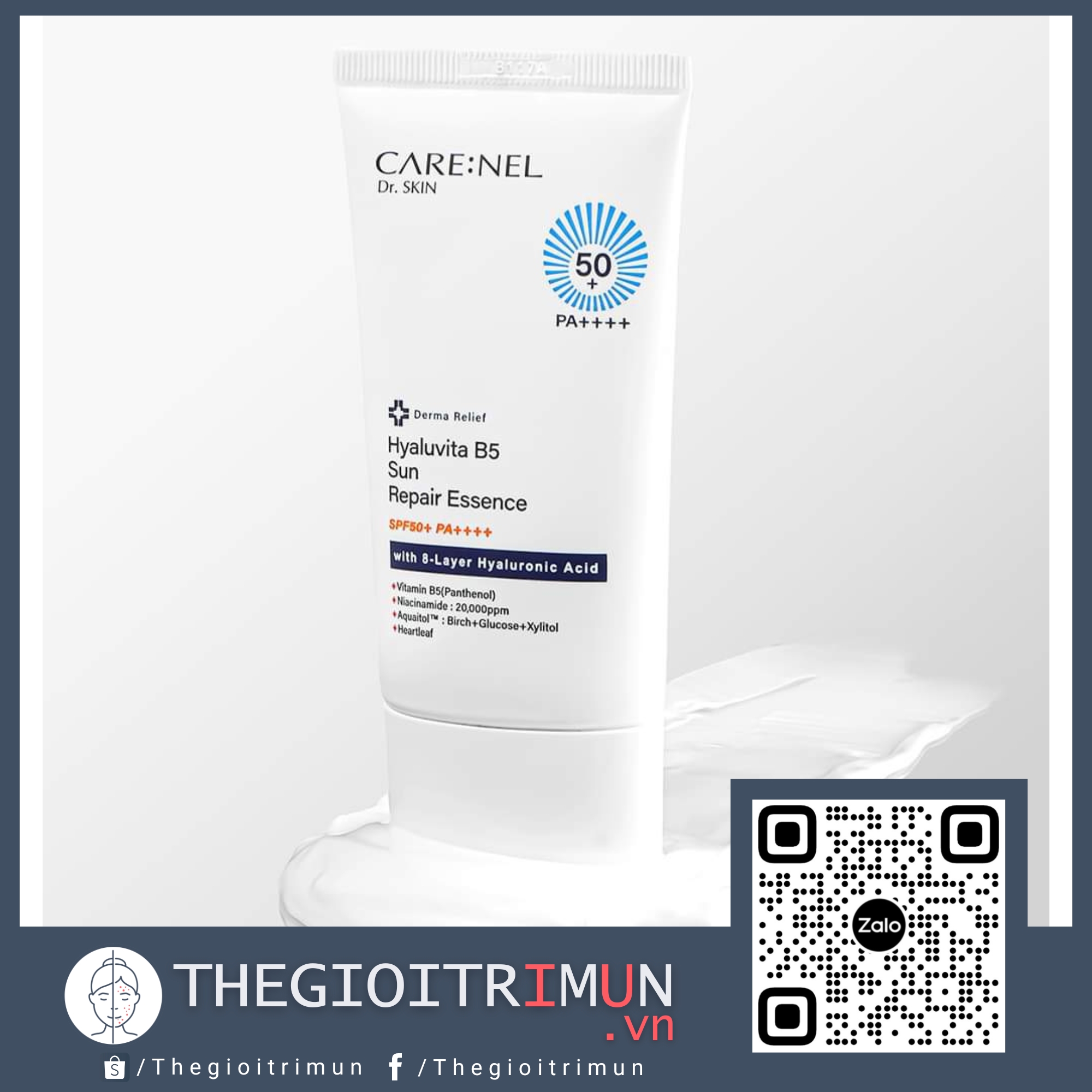 Kem chống nắng “ chữa lành” Hyaluvita B5 repair esssence Care:Nel