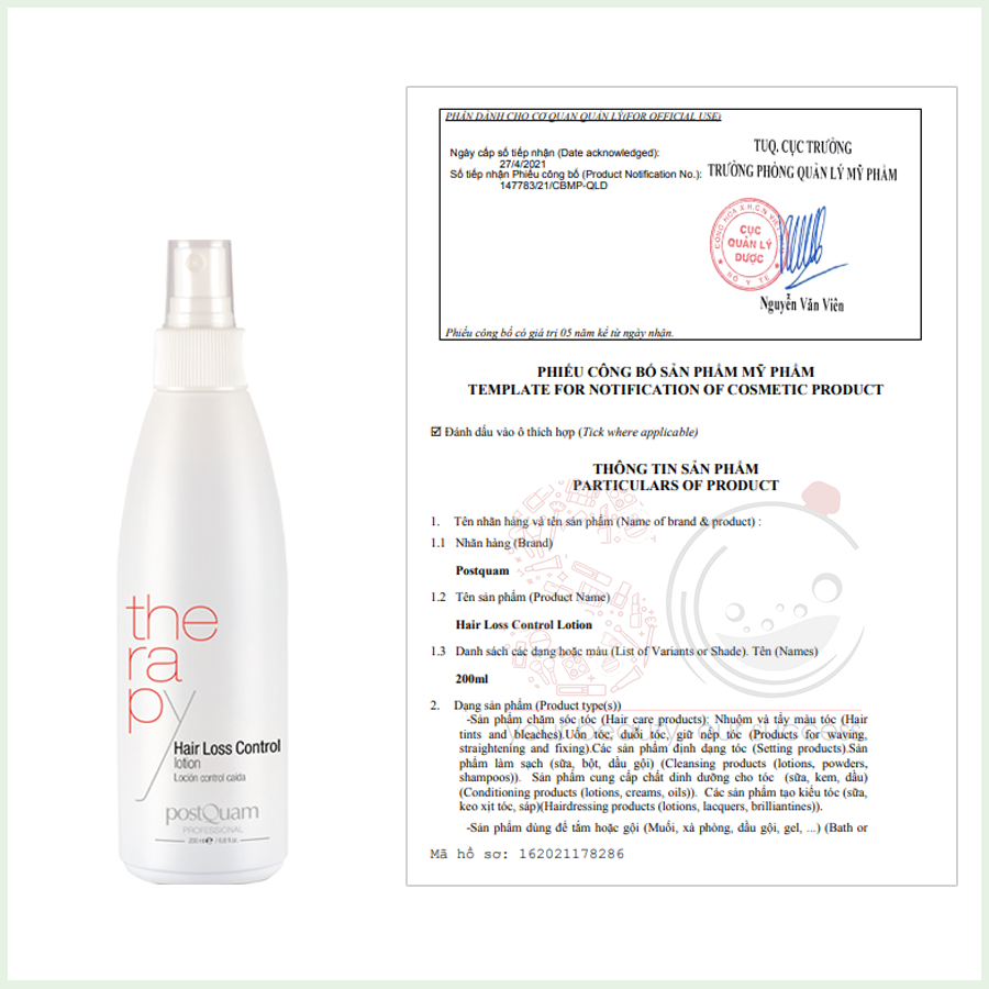 Lotion phục hồi và giảm Tóc Gãy Rụng, Hỗ trợ mọc tóc