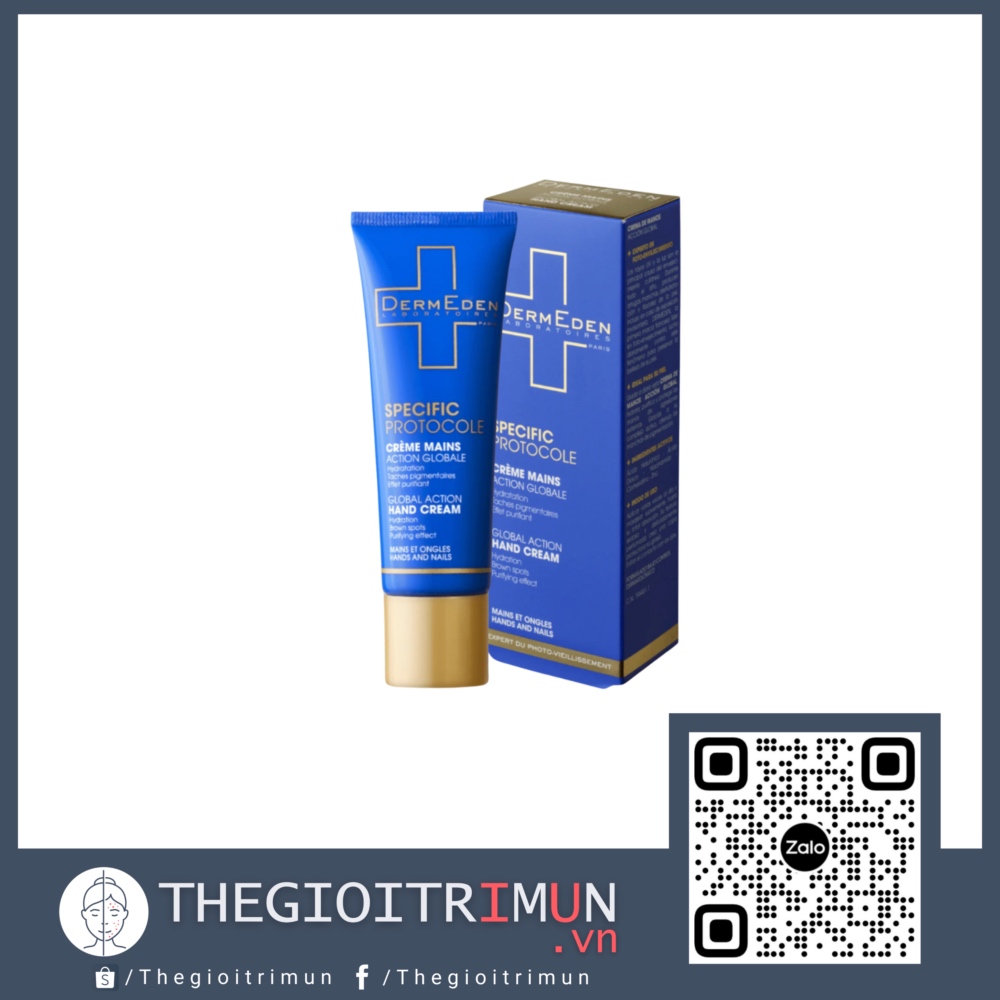 Kem dưỡng da tay DermEden Global Action Hand Cream: dưỡng ẩm, sáng da, trẻ hóa (50ml)