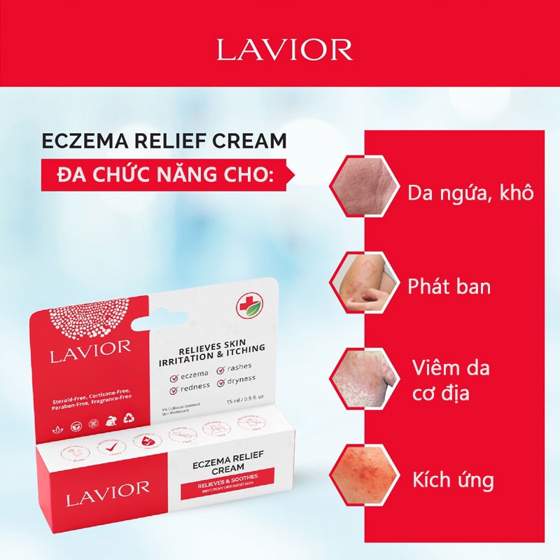 Kem giảm chàm, ngứa LAVIOR Eczema Relief Cream 15ml