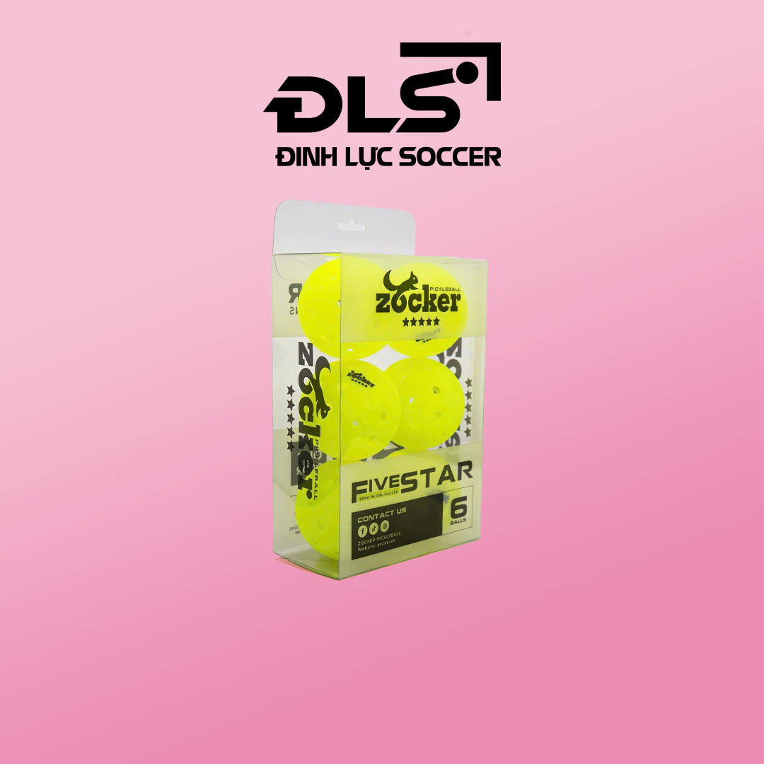 Combo 6 quả bóng thi đấu Pickleball Zocker Five Star
