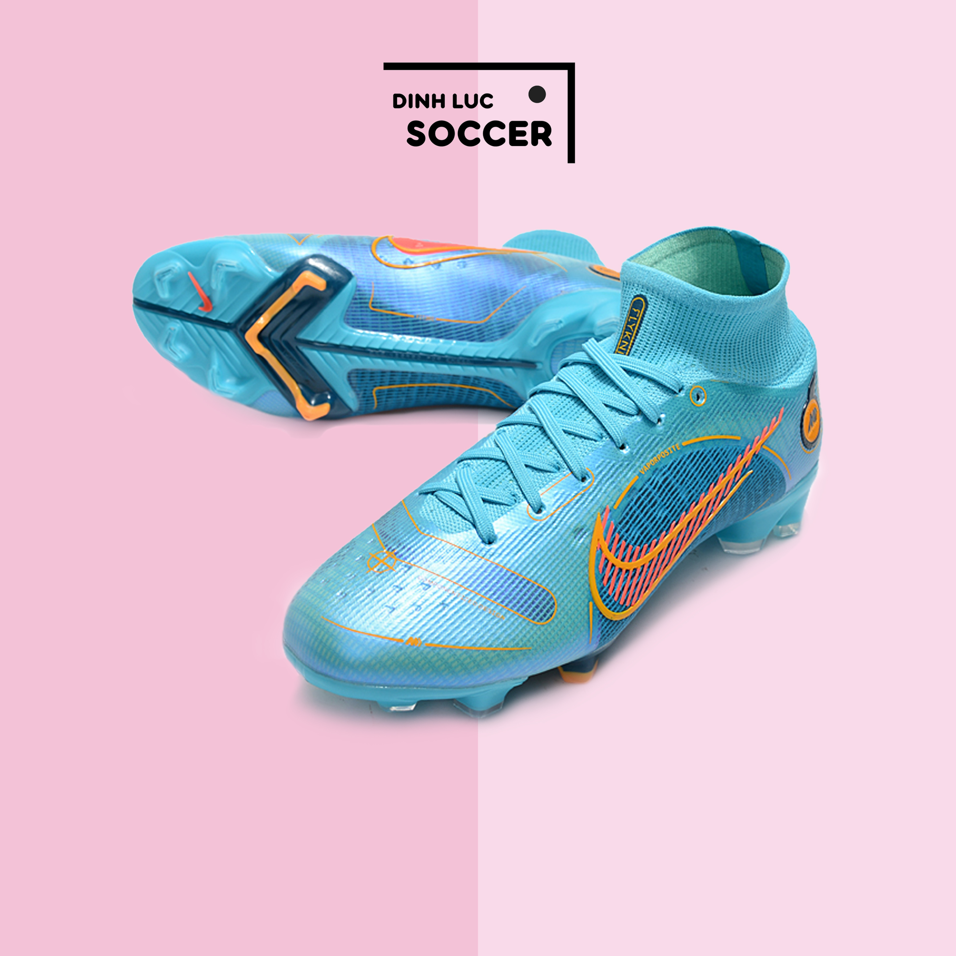Giày Bóng Đá SF Nike Mercurial 22 Superfly Elite Xanh Biển Cổ Cao HQ FG