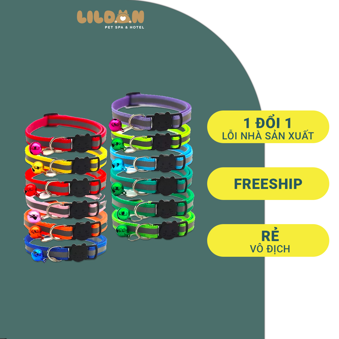 Phụ Kiện Chó Mèo - Vòng Cổ Nhiều Màu Cho Chó Mèo Kèm Chuông