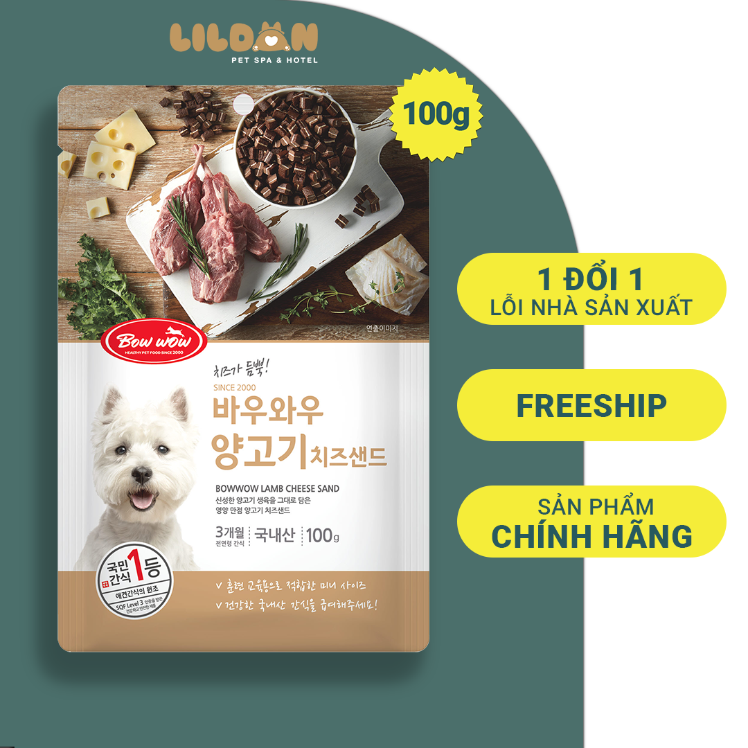 BOWWOW (100g) Bánh Thưởng Cho Chó - Viên Phô Mai Thịt Cừu
