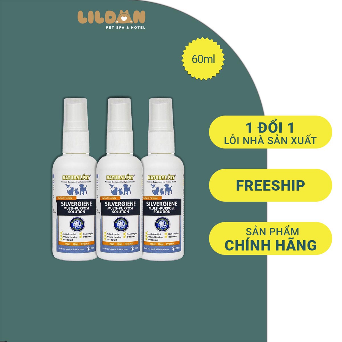 SILVERGIENE Chai Xịt Nano Kháng Khuẩn Đa Năng Cho Chó Mèo