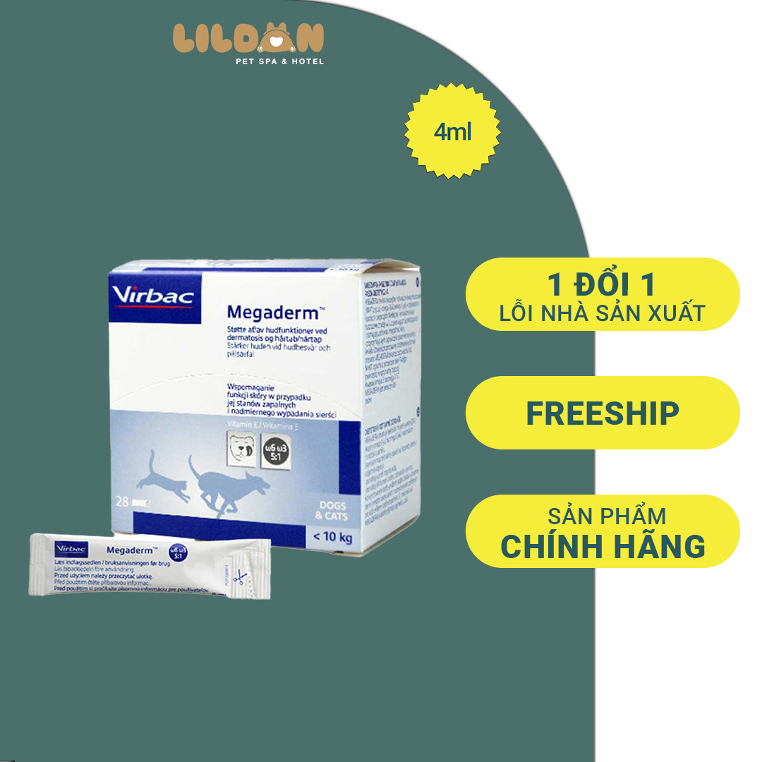 VIRBAC MEGADERM Thực Phẩm Chức Năng Giúp Mượt Da, Lông
