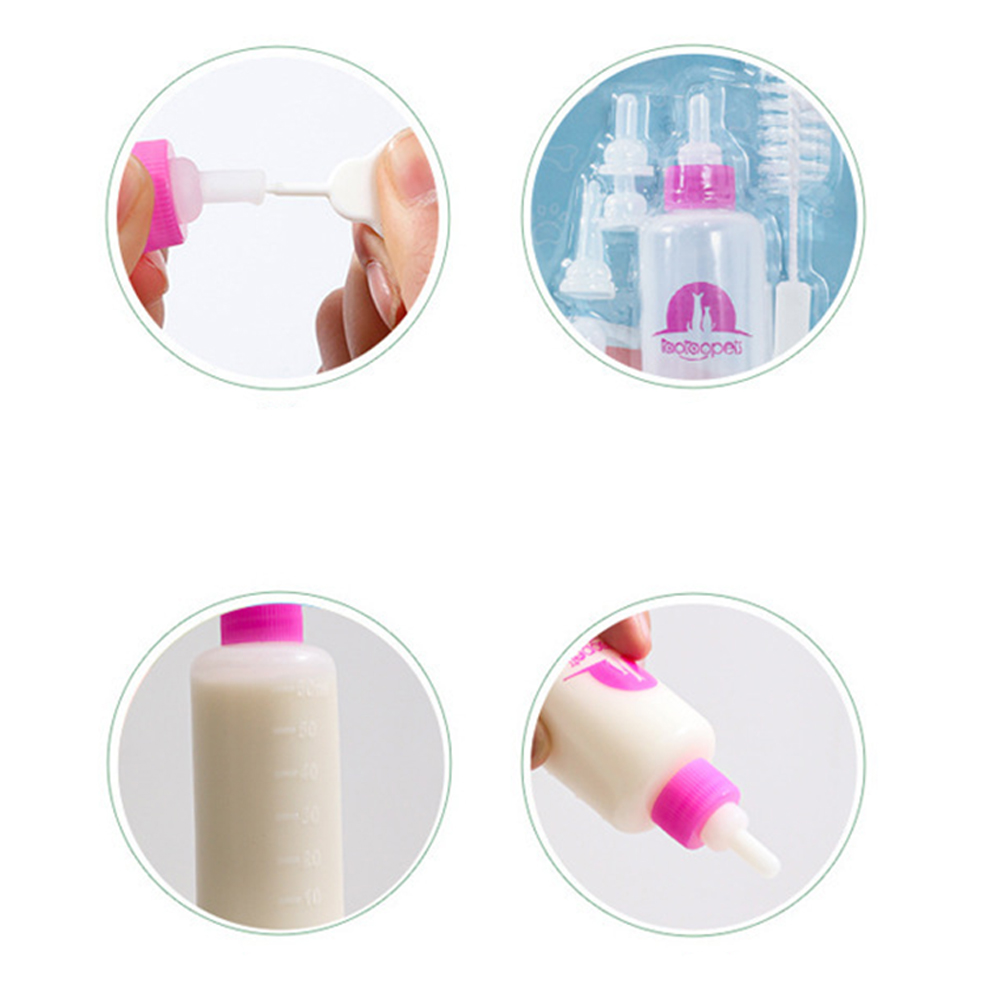 TAOTAOPETS Bình Ti Sữa (150ml) Nhựa An Toàn Cho Chó Mèo Con, Sơ Sinh (Tặng Kèm Chổi Cọ Bình)