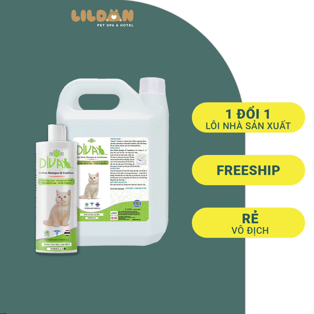 Sữa Tắm DIVA - Sữa Tắm Dành Cho Mèo, Sữa Tắm Chuyên Dụng Dùng Cho Spa